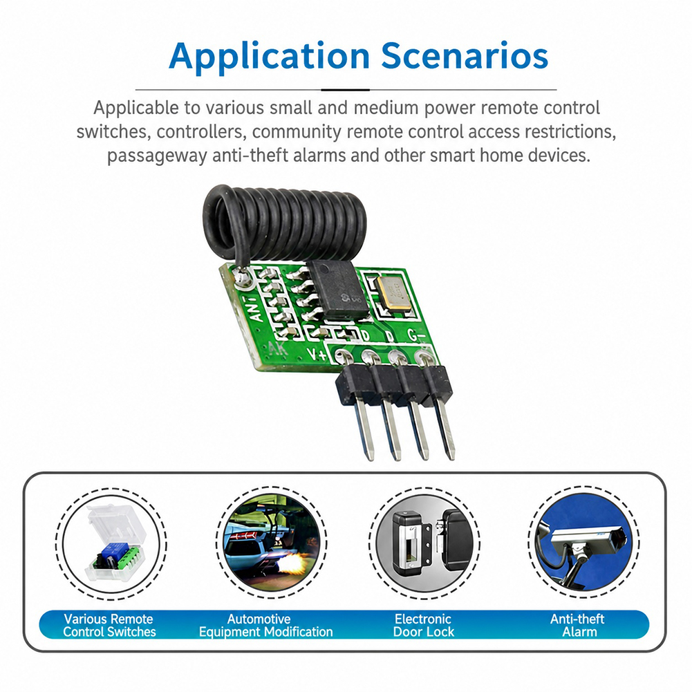 Rf 433Mhz Module - Módulo Receptor RF Superheterodino de 315MHz/433MHz,