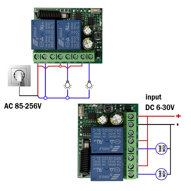 DC 9V 12V 24V AC 85-250V 2CH m - Rf 433Mhz Module reseña y precio