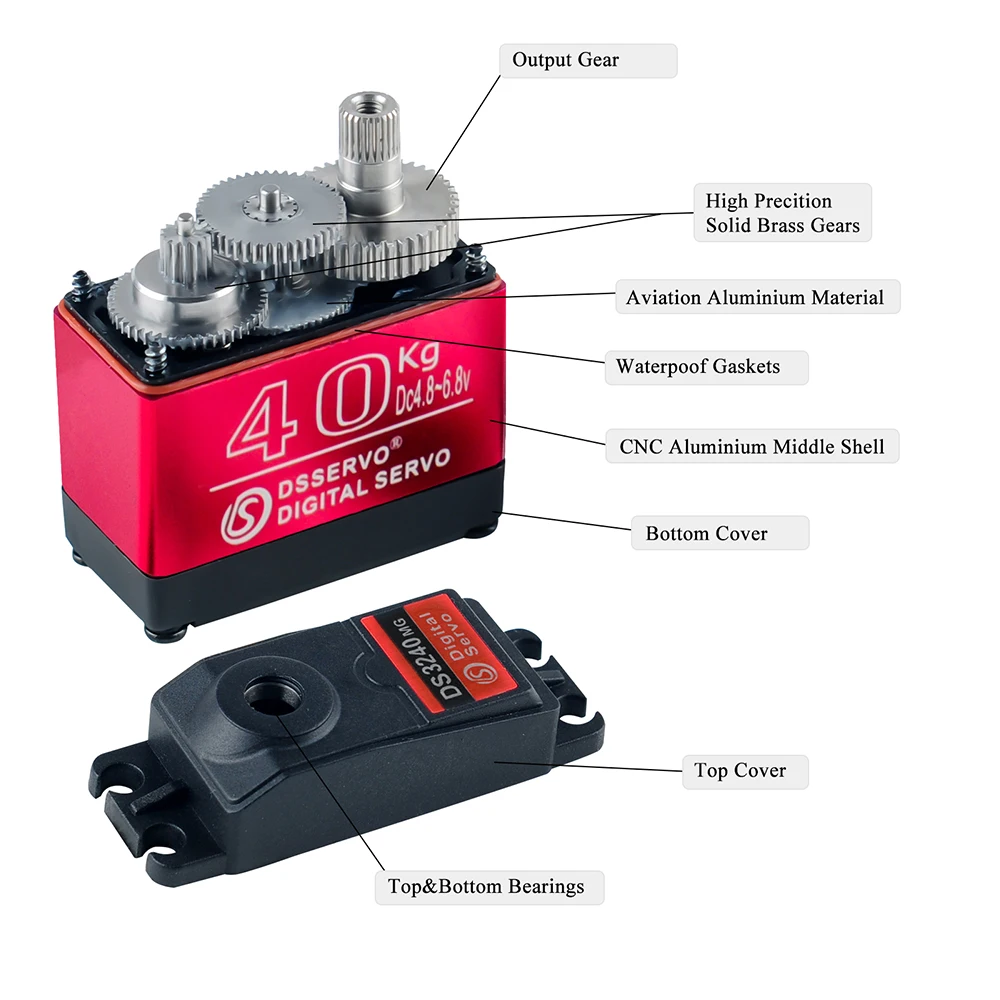 40KG Dsservo DS3240 alto par D - Servo Motor Sg90 reseña y precio