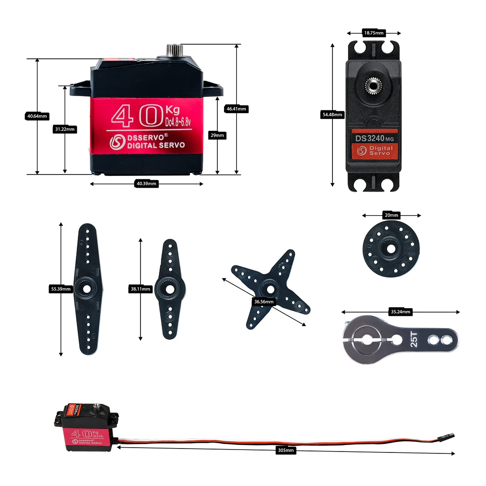 40KG Dsservo DS3240 alto par D - Servo Motor Sg90 reseña y precio
