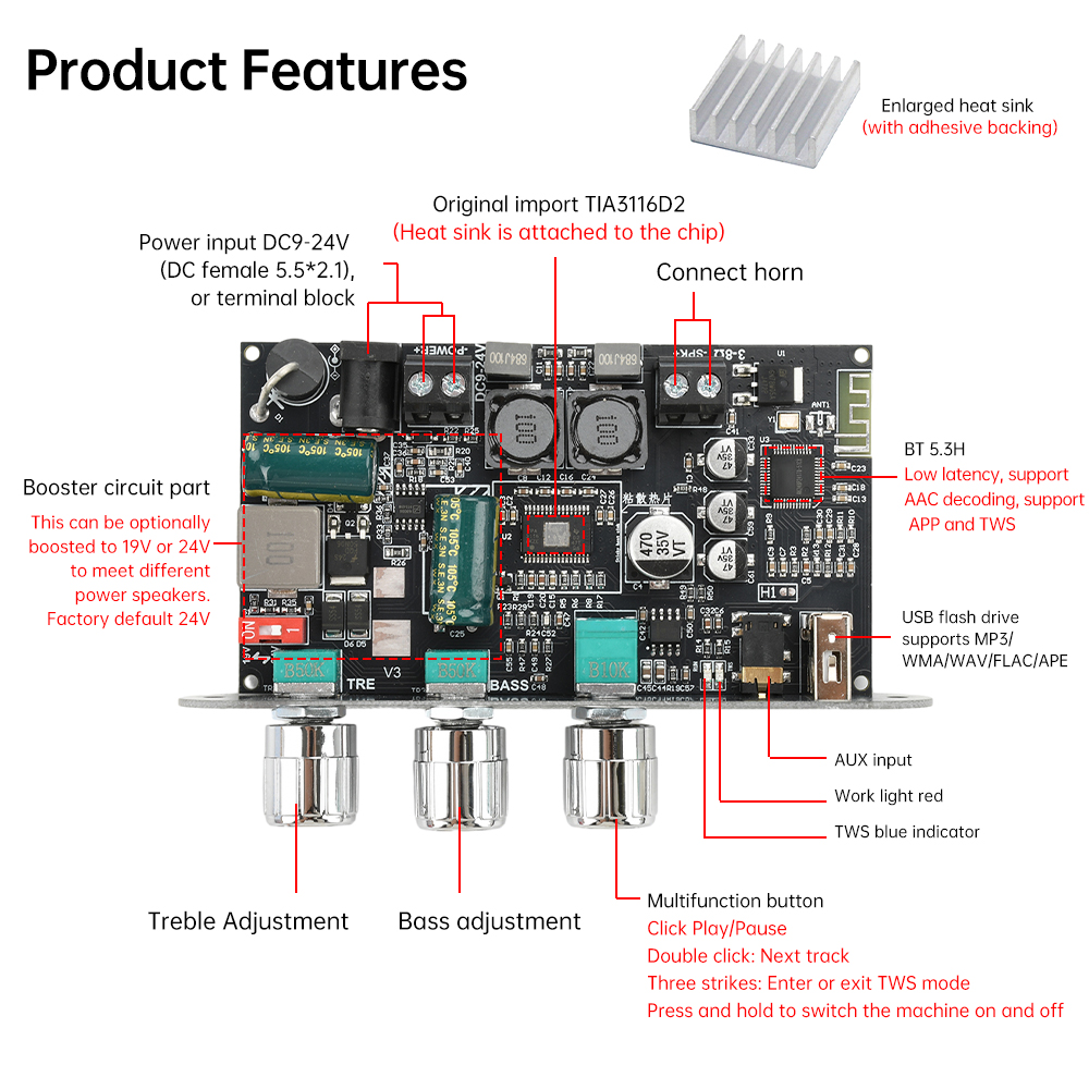Placa Amplificadora Mono Bluet - Diy Audio Electronics Kit reseña y precio